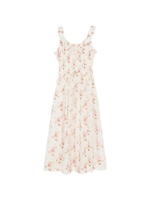 DÔEN Emmaretta floral-print midi dress White 38362344