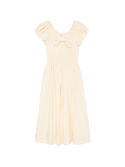 DÔEN Quinn puff-sleeves midi dress Yellow 2702545