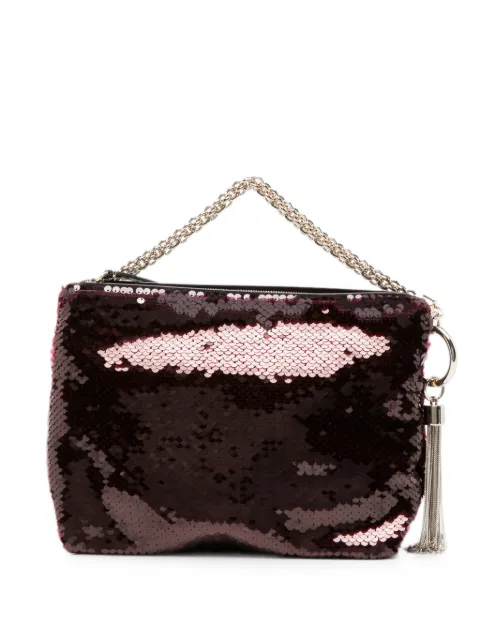 Jimmy Choo Callie sequin-embellished clutch bag Red J000184526