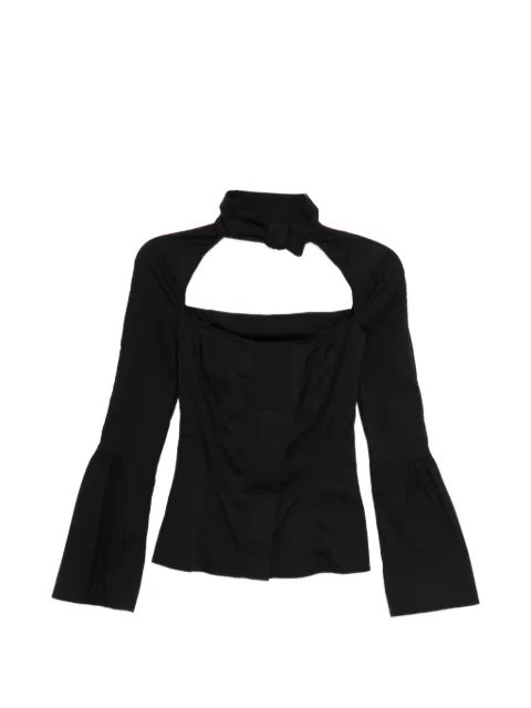 Gucci Pre-Owned square cutout blouse Black CSAP8977