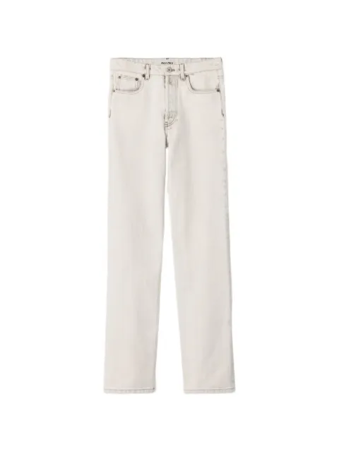 Miu Miu bleached mid-rise straight-leg jeans White GWP591SOOO183T