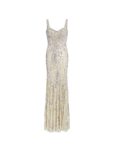 Jenny Packham Da Vinci sequin-embellished dress Neutrals ZDD144L