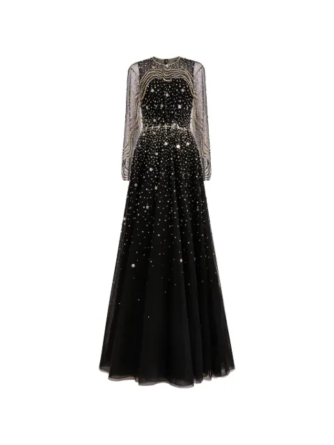 Jenny Packham beaded-embellished maxi dress Black ZDD165L