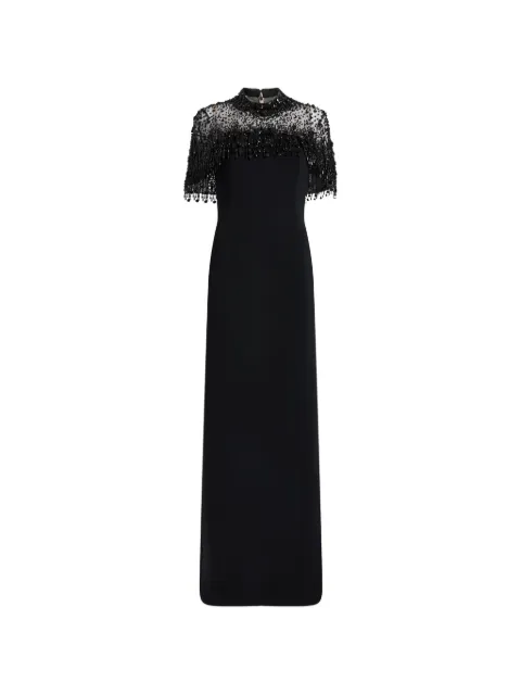 Jenny Packham Livia beaded-embellishment zip-up maxi dress Black ZDD152L