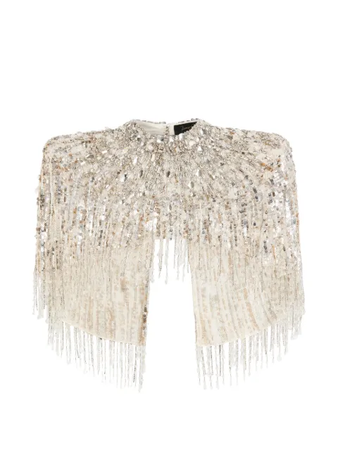 Jenny Packham Ellen embellished top Neutrals ZDAP105