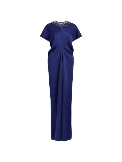 Jenny Packham Novak embellished-collar maxi dress Blue ZDD164L