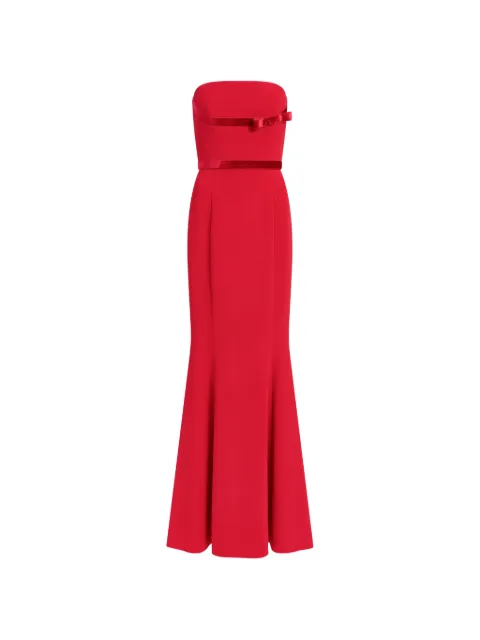 Jenny Packham Pamela bow-detail strapless maxi dress Red ZDD166L