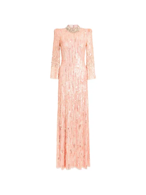 Jenny Packham Memphis embellished maxi dress Pink ZDD138L