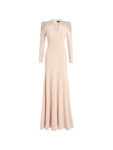 Jenny Packham Nila beaded V-neck maxi dress Pink ZDD159L