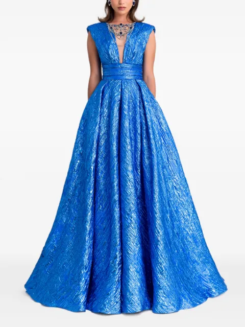 Gemy Maalouf Princess maxi dress Blue GMS247234LD