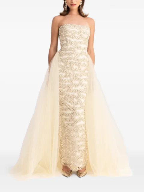 Gemy Maalouf embroidered maxi dress Neutrals GMS247247LD