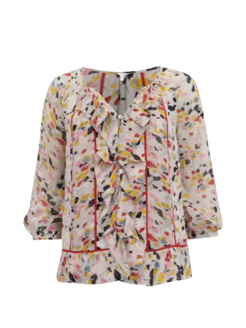Diane Von Furstenberg Vintage Marlabis ruffled blouse Neutrals NAPPUUSCL653233W