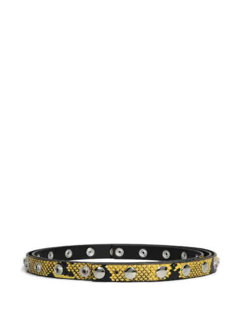 The Attico python-print press-button belt Yellow 260WKE00027LBT003PRYEL