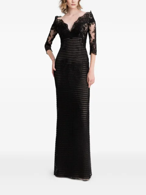 Gemy Maalouf off-the-shoulders V-neckline maxi dress Black GMS247253LD