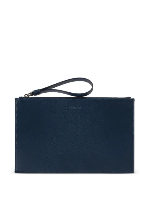 Doucal's Palmellato leather document pouch Blue DA0022PA0B03