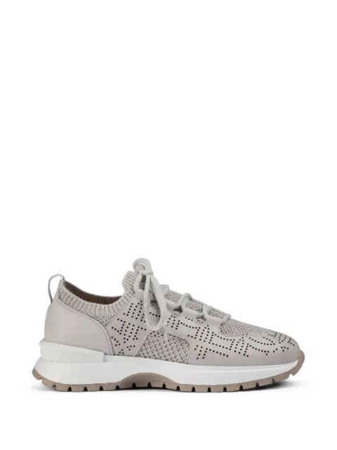 Doucal's openwork leather sneakers Grey DD8898WHINPZ850SW17