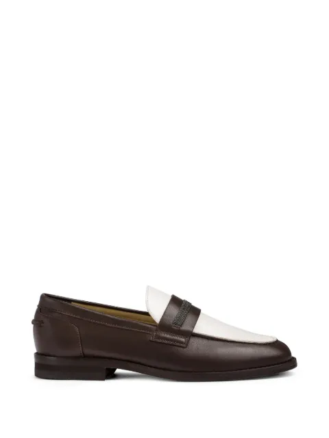 Doucal's micro-studs leather loafers Brown DD8856ALAIPY841TM06