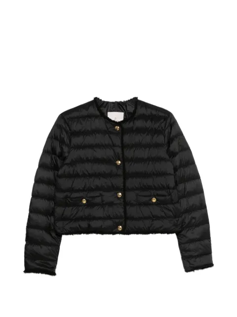 Moncler Fleurs bouclé-trim jacket Black L10931A00104597YF
