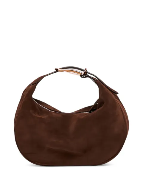 Liffner Moon zipped calf leather tote bag Brown CR39751DARKBROWN