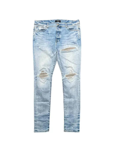 AMIRI distressed straight-leg jeans Blue AMGSPJCI