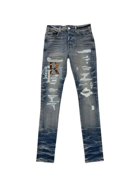 AMIRI leather logo jeans Blue AW23MDS021875