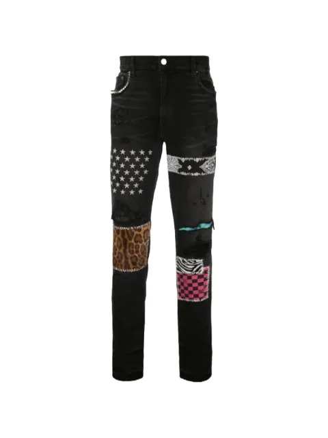 AMIRI patchwork straight-leg jeans Black MBPAJS19ABL