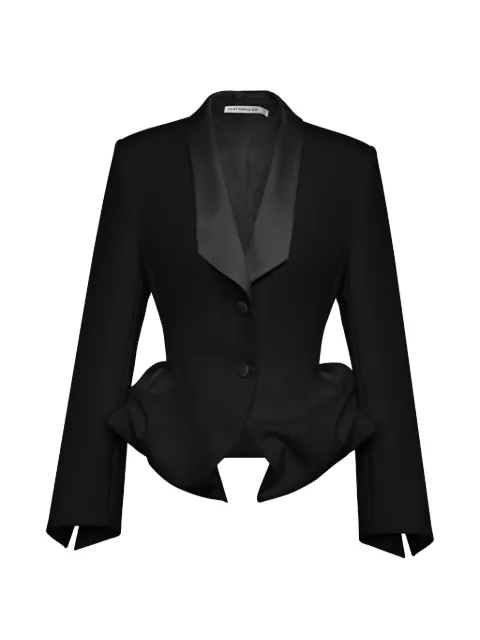 POST MERIDIEM peplum jacket Black JACKETWITHANAIRYPEPLUMBLACK