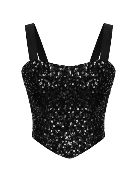 POST MERIDIEM sequin-embellished corset top Black SEQUINCORSETTOPBLACK