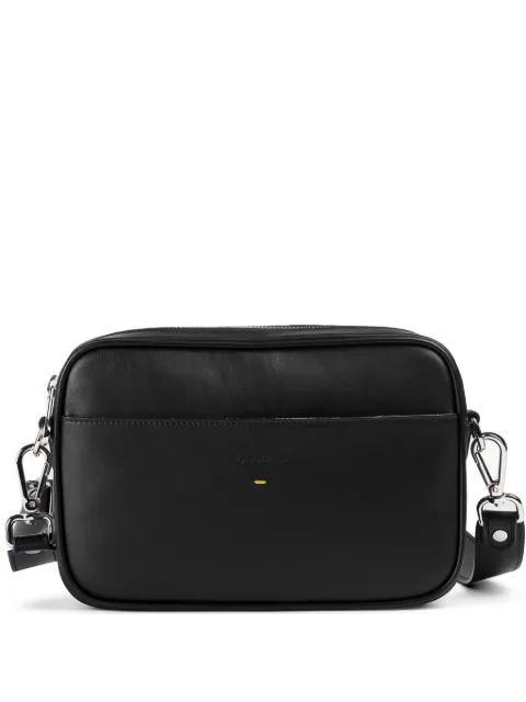 Doucal's logo-debossed leather messenger bag Black DB001901UT2840N00