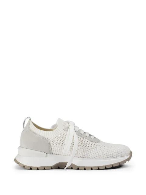 Doucal's suede knitted sneakers Neutrals DD8765WHINPZ849SW13