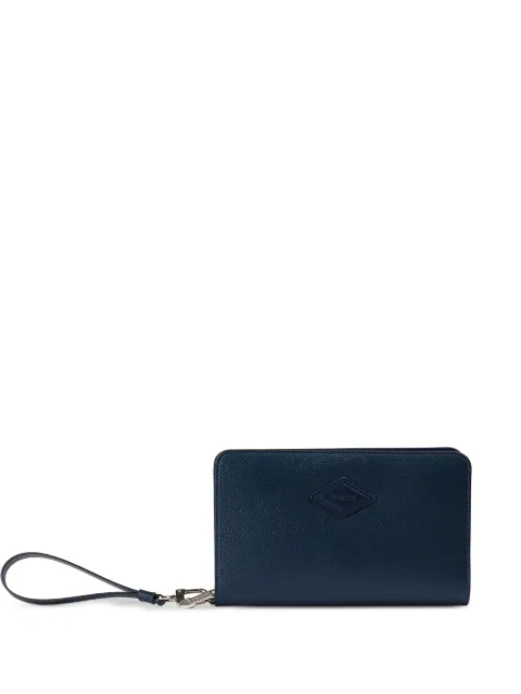 Doucal's Palmellato leather double-zip wallet Blue DA0018PA0B03