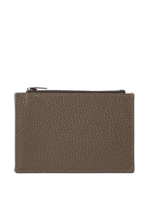 Doucal's mud leather zip card holder Brown DA0017TU0M20