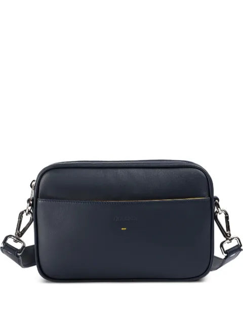 Doucal's logo-debossed leather messenger bag Blue DB001901UT2840B00