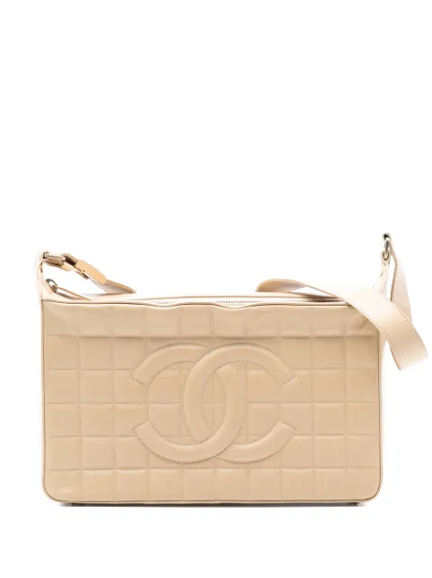 CHANEL Pre-Owned 2003-2004 Medium Lambskin Chocolate Bar shoulder bag Brown NRVFGY80NCOSLEW7