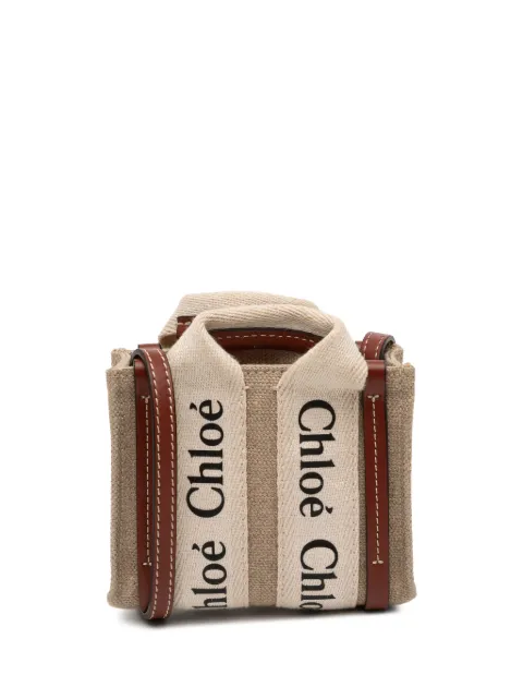 Chloé Pre-Owned 2023 Nano Canvas Woody satchel Brown WQWQHIJ29DA13NRV