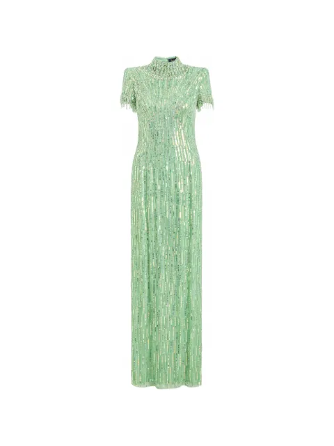 Jenny Packham Madeleine beaded gown on green Green JPEX420
