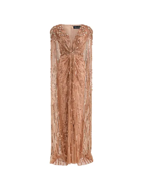 Jenny Packham Lotus Lady bead-embellished gown Pink JPEX452