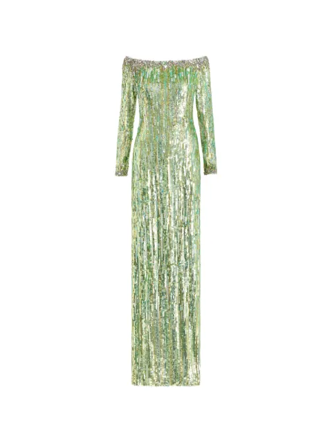 Jenny Packham Marnie sequin-embellished gown Green JPEX409