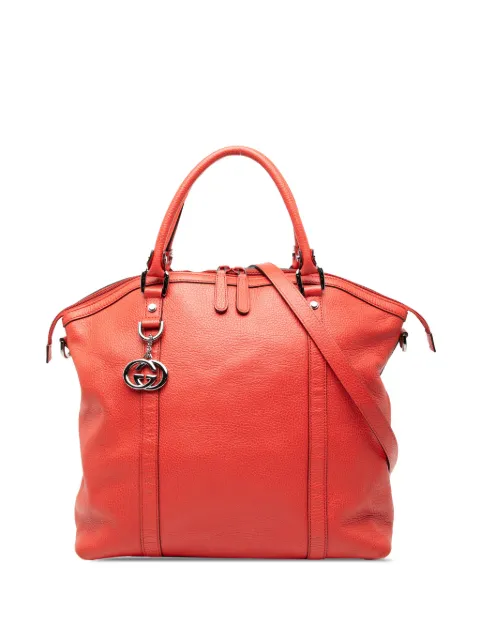 Gucci Pre-Owned 2016-2025 Large Leather GG Charm Dome satchel Red M0EN7EAHMFG48R2A