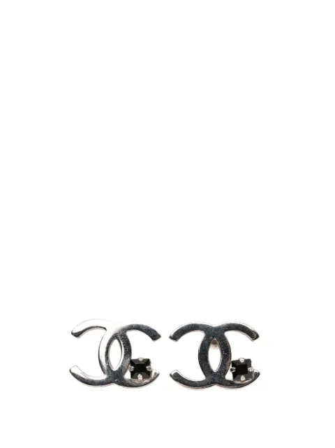 CHANEL Pre-Owned 2005 Silver Plated CC Rhinestone Push Back Earrings costume earrings Silver NI5CN1V54KZAISIS