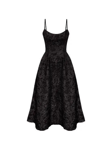 POST MERIDIEM jacquard midi dress Black JACQUARDFITTEDCORSETBUSTIERDRESSBLACK