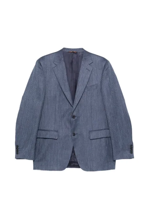 Canali patterned notched lapel jacket Blue CF0043112280L