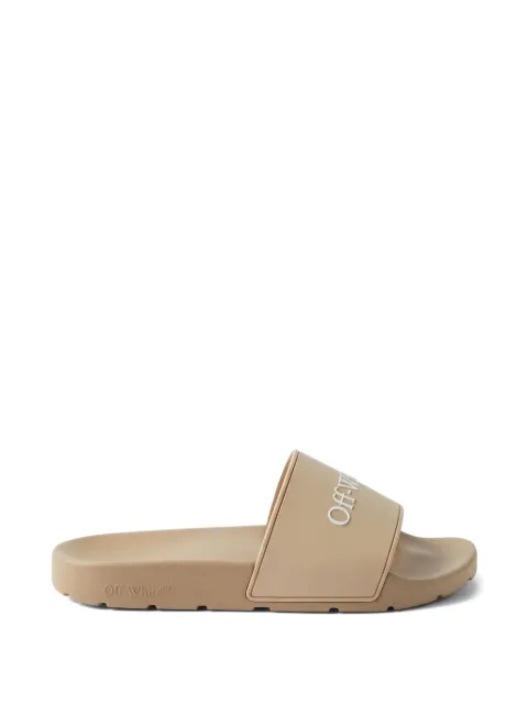 Off-White embossed-logo flip-flops Neutrals OMIU002S26MAT0023601