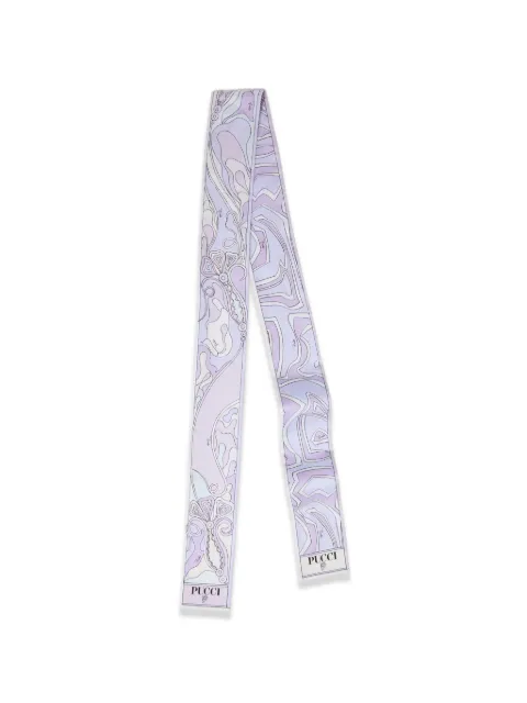PUCCI Labirinto and Orchidee-print silk twill scarf Purple 5UGB315UC08