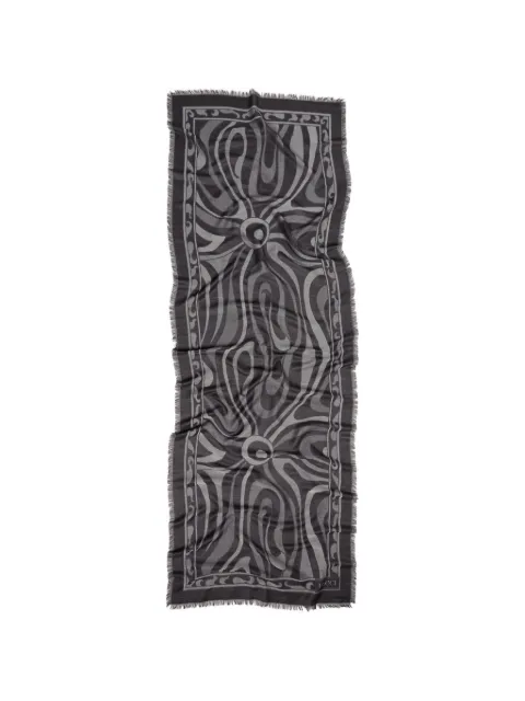 PUCCI Marmo-print jacquard silk scarf Grey 5UGB645UC26
