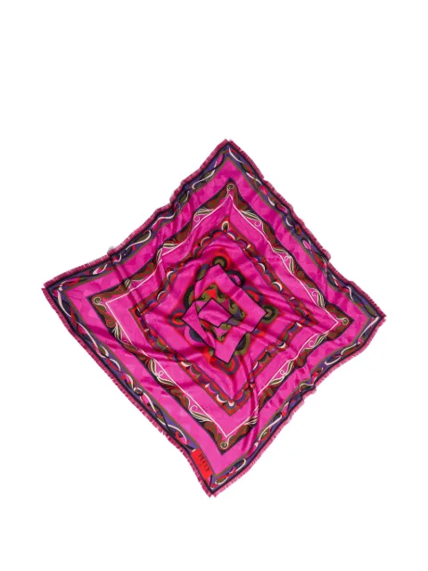 PUCCI mixed-print jacquard carre scarf Pink 5UGB485UC24