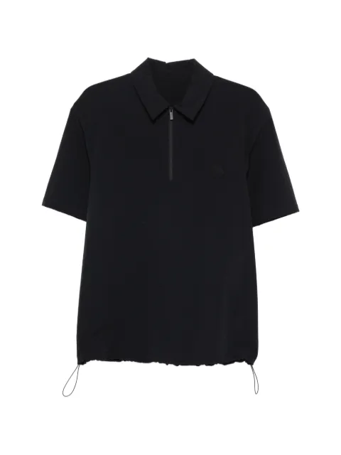 Moncler zip-fastening drawstring-hem polo shirt Black L10912F0000859974