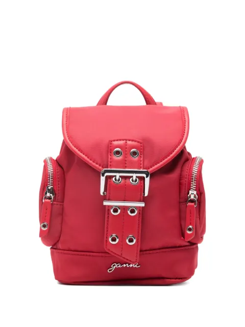 GANNI buckle-detail backpack Red B2010007396