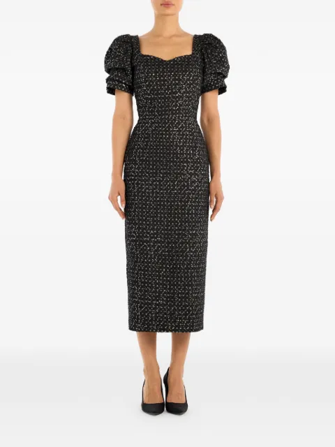 POST MERIDIEM sweetheart-neck midi dress Black SWEETHEARTDENIMMIDIDRESSGRAPHITE