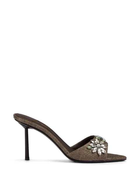 Le Silla Prairie floral-motif mules Brown 6634F080BXPPPAN